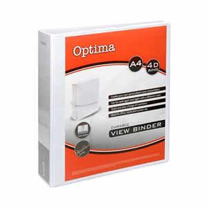 Gyűrűskönyv OPTIMA panorámás A/4 4 gyűrű 75mm fehér