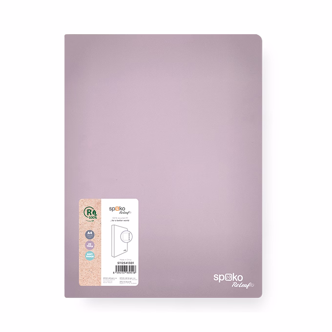 Gyűrűskönyv SPOKO ReLeaf PP A/4 35 mm 4 gyűrű SoftTouch lila