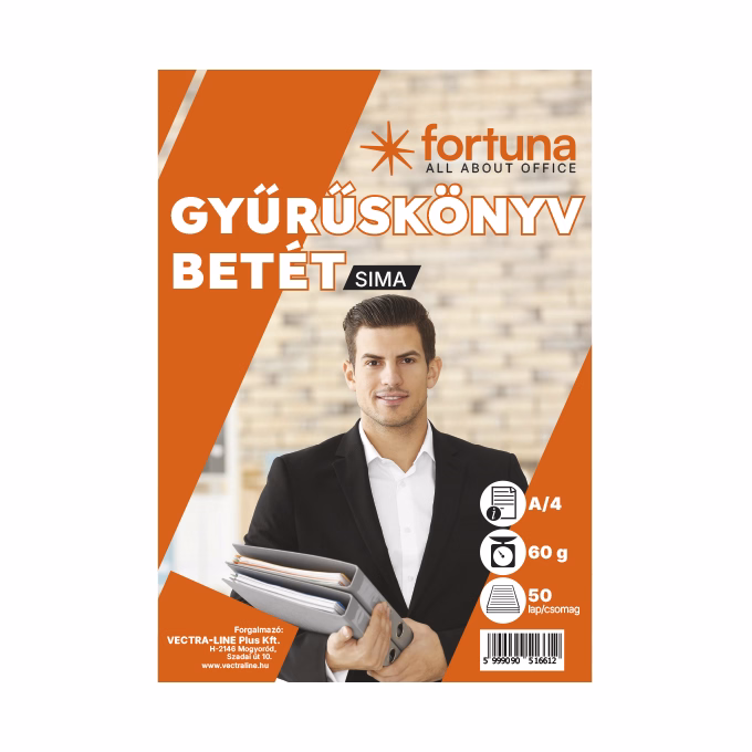 Gyűrűskönyv betét FORTUNA A/4 50 lapos 4 lyukú sima