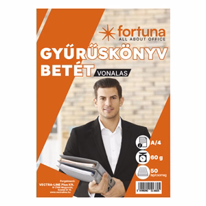 Gyűrűskönyv betét FORTUNA A/4 50 lapos 4 lyukú vonalas