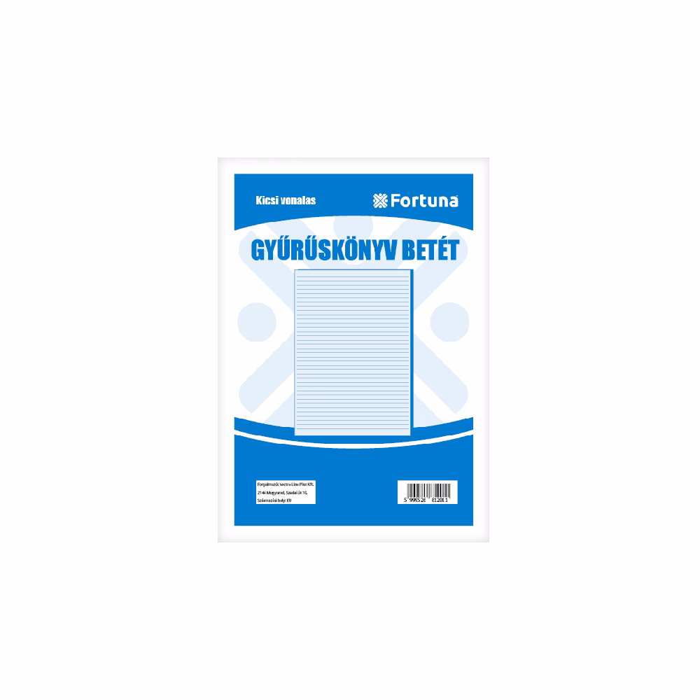 Gyűrűskönyv betét FORTUNA A/5 50 lapos 2 lyukú vonalas