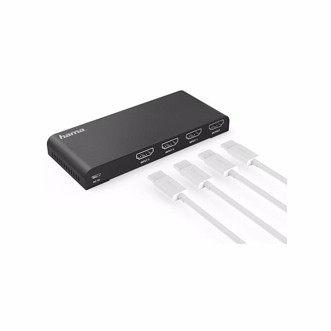 HDMI elosztó HAMA 3 állású 4K + távirányítóval