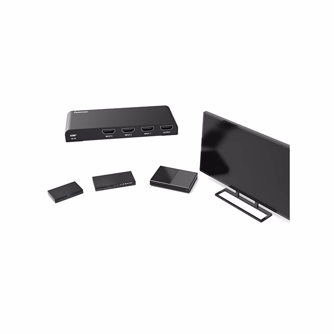 HDMI elosztó HAMA 3 állású 4K + távirányítóval