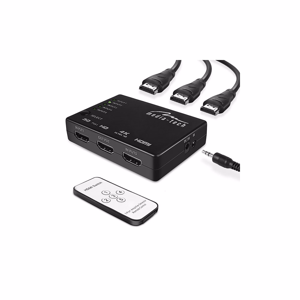HDMI elosztó MEDIA-TECH MT5207 5 portos HDMI 4K