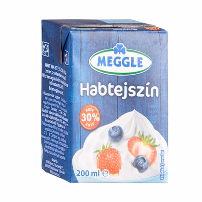 Habtejszín MEGGLE UHT 30% 200ml Habtejszín MEGGLE UHT 30% 200ml