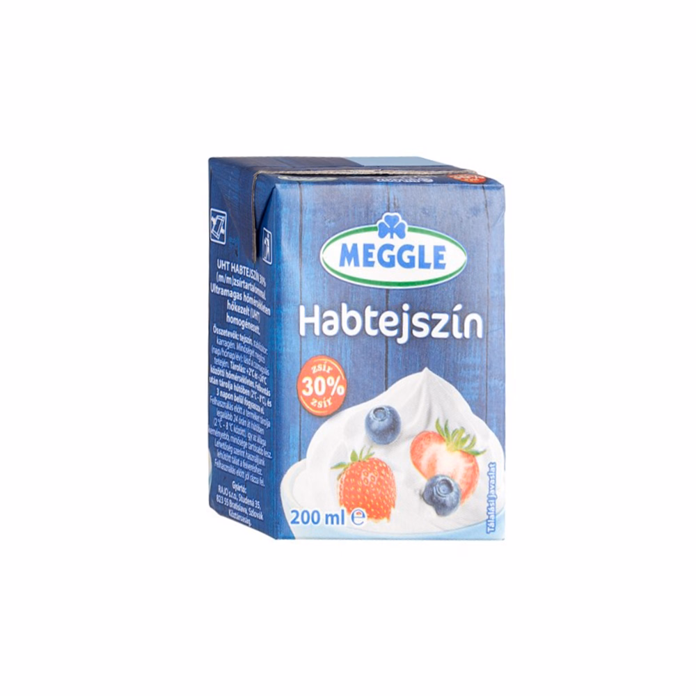Habtejszín MEGGLE UHT 30% 200ml Habtejszín MEGGLE UHT 30% 200ml