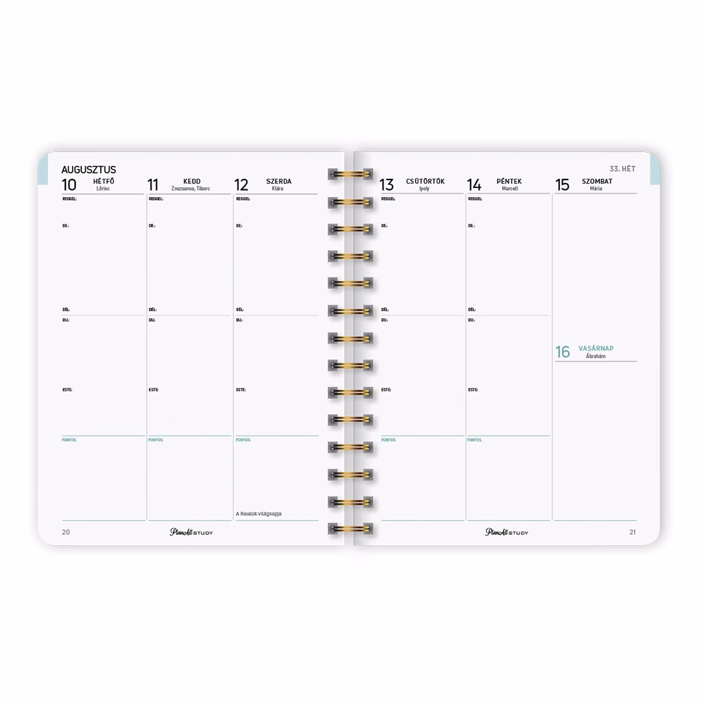 Hallgatói zsebkönyv PLANALL B/5 heti 160x200mm Presence 2026-2027