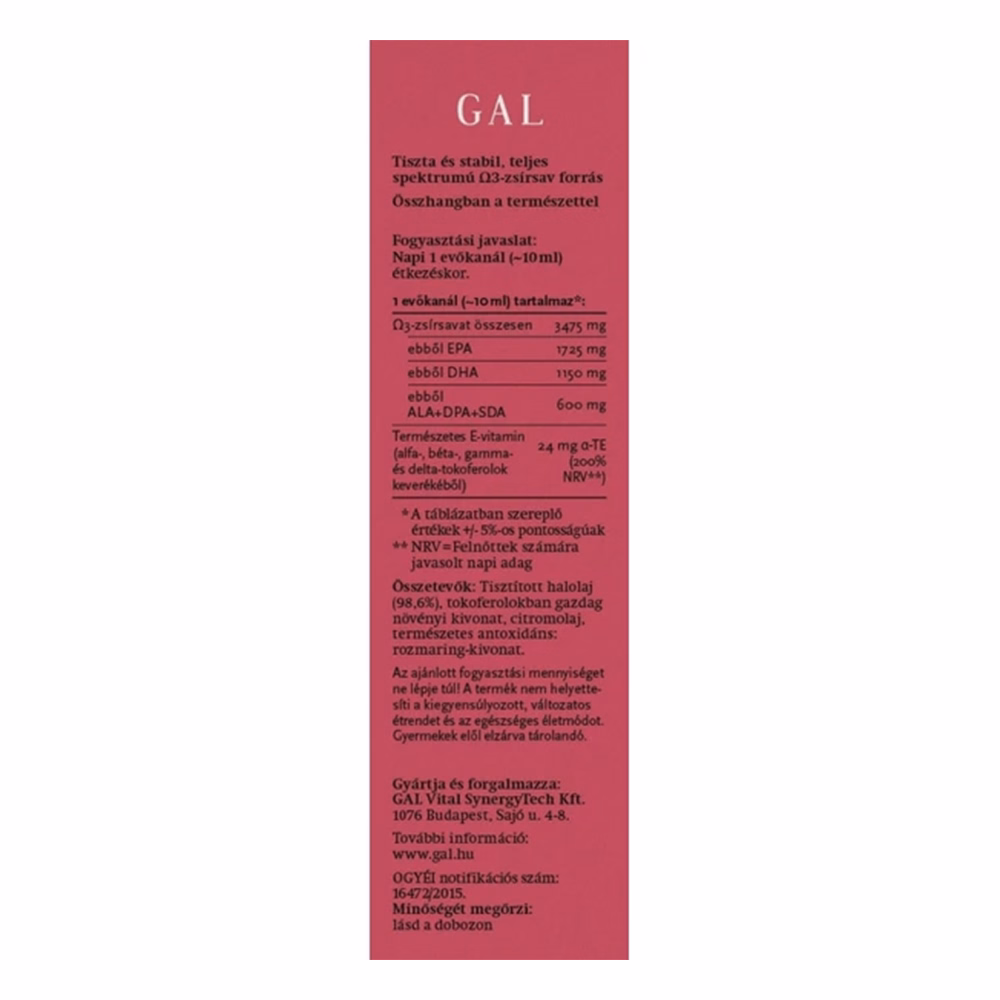 Halolaj GAL Omega3 250 ml