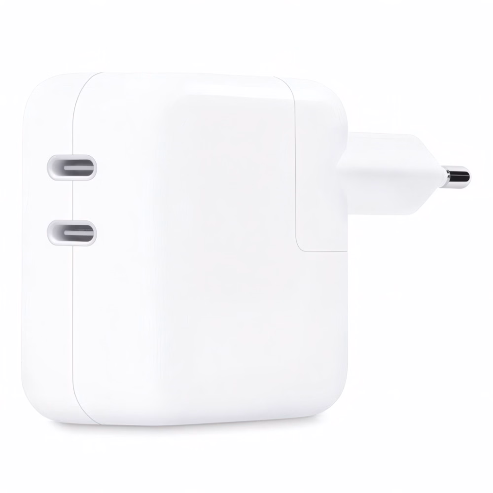 Hálózati adapter APPLE MW2K3ZM/A 2xUSB-C 35W PD QC fehér