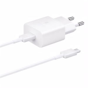 Hálózati adapter SAMSUNG EP-T1510EWE/EP-DA705BWE USB-C 15W PD QC + USB-C kábel fehér