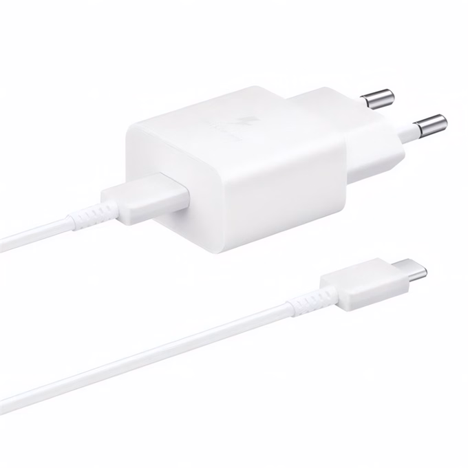 Hálózati adapter SAMSUNG EP-T1510EWE/EP-DA705BWE USB-C 15W PD QC + USB-C kábel fehér