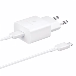Hálózati adapter SAMSUNG EP-T1510XWEGEU USB-C 15W PD QC + USB-C kábel fehér