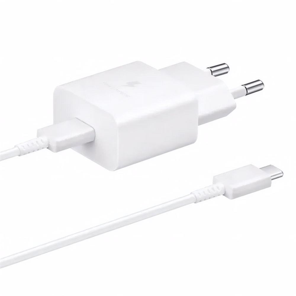 Hálózati adapter SAMSUNG EP-T1510XWEGEU USB-C 15W PD QC + USB-C kábel fehér