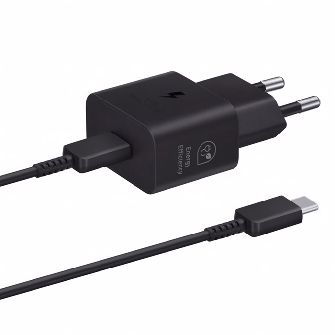 Hálózati adapter SAMSUNG EP-T2510EBE USB-C 25W PD QC + USB-C kábel fekete