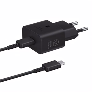 Hálózati adapter SAMSUNG EP-T2510XBEGEU USB-C 25W PD QC + USB-C kábel fekete