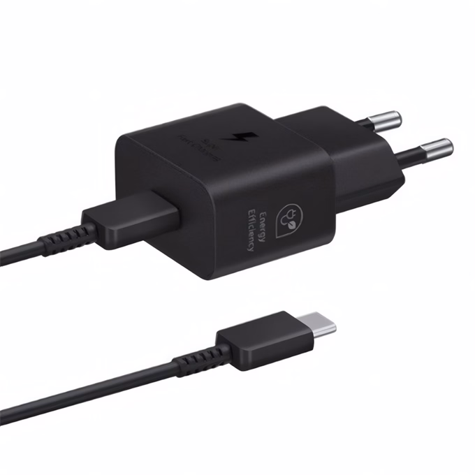 Hálózati adapter SAMSUNG EP-T2510XBEGEU USB-C 25W PD QC + USB-C kábel fekete