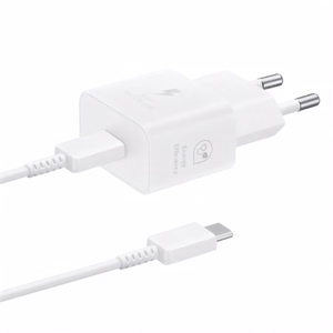Hálózati adapter SAMSUNG EP-T2510XWEGEU USB-C 25W PD QC + USB-C kábel fehér