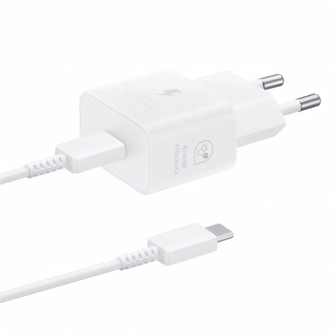 Hálózati adapter SAMSUNG EP-T2510XWEGEU USB-C 25W PD QC + USB-C kábel fehér