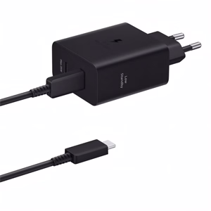 Hálózati adapter SAMSUNG EP-T4510XBE 2xUSB-C 50W PD QC + USB-C kábel fekete