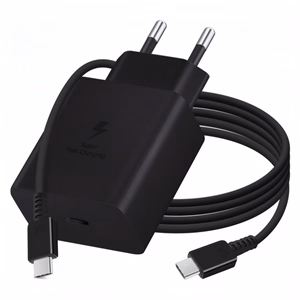 Hálózati adapter SAMSUNG EP-T4510XBE USB-C 45W PD QC + 1,8m USB-C kábel fekete