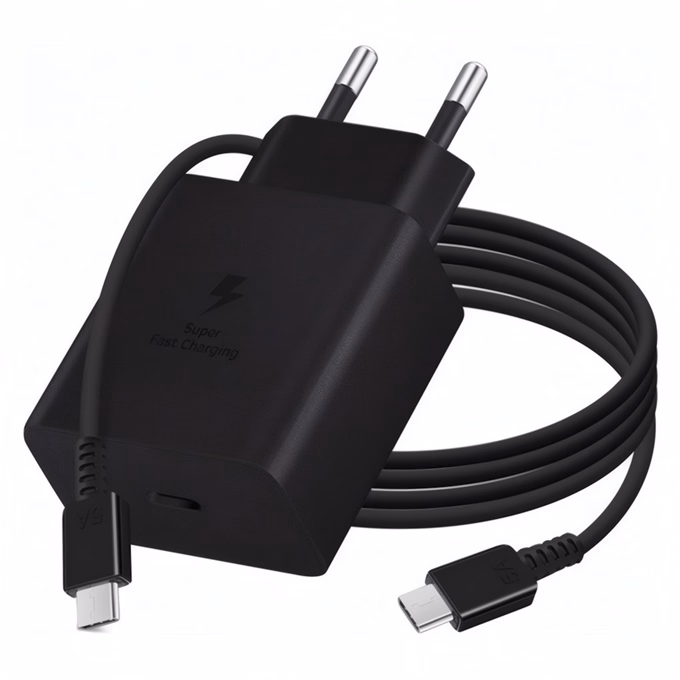 Hálózati adapter SAMSUNG EP-T4510XBE USB-C 45W PD QC + 1,8m USB-C kábel fekete