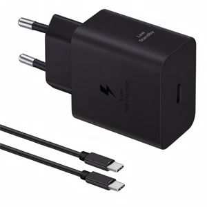 Hálózati adapter SAMSUNG EP-T4511XBEGEU USB-C 45W PD QC + 1,8m USB-C kábel fekete