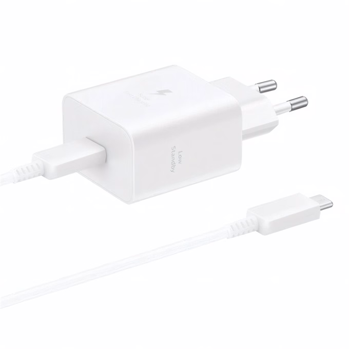 Hálózati adapter SAMSUNG EP-T4511XWEGEU USB-C 45W PD QC + 1,8m USB-C kábel fehér