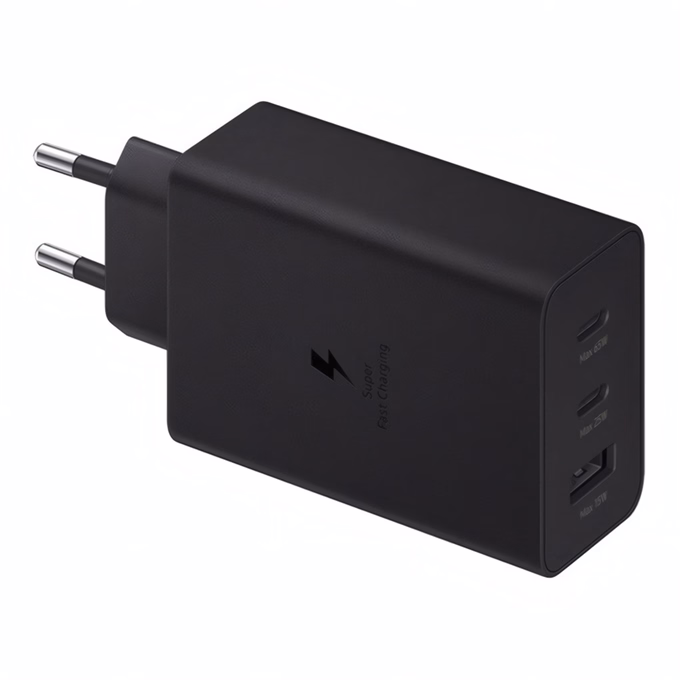 Hálózati adapter SAMSUNG EP-T6530NBEGEU 2xUSB-C/USB-A 65W PD QC fekete