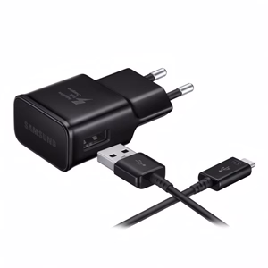 Hálózati adapter SAMSUNG EP-TA200EBE_MICROUSB USB-A 15W QC + Micro USB kábel fekete