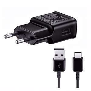 Hálózati adapter SAMSUNG EP-TA200EBE_TYPEC USB-A 15W QC + USB-C kábel fekete