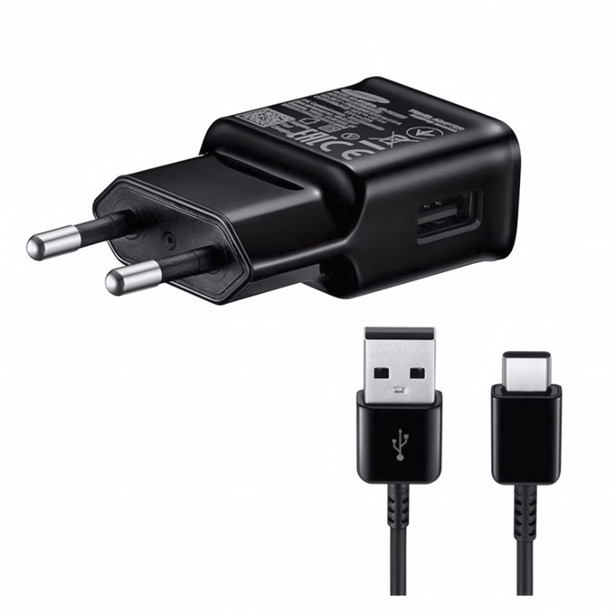 Hálózati adapter SAMSUNG EP-TA200EBE_TYPEC USB-A 15W QC + USB-C kábel fekete
