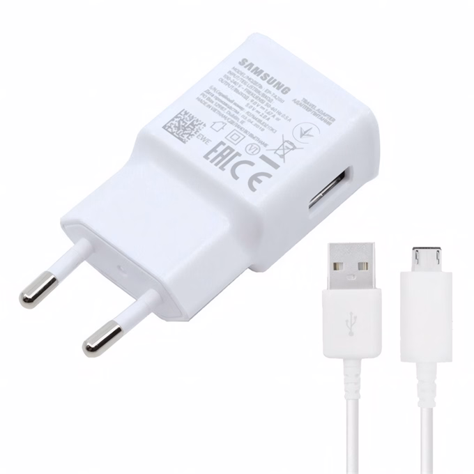 Hálózati adapter SAMSUNG EP-TA200EWE+EP-DG925UWE/ECB-DUEWE USB-A 15W QC + 1m Micro USB kábel fehér