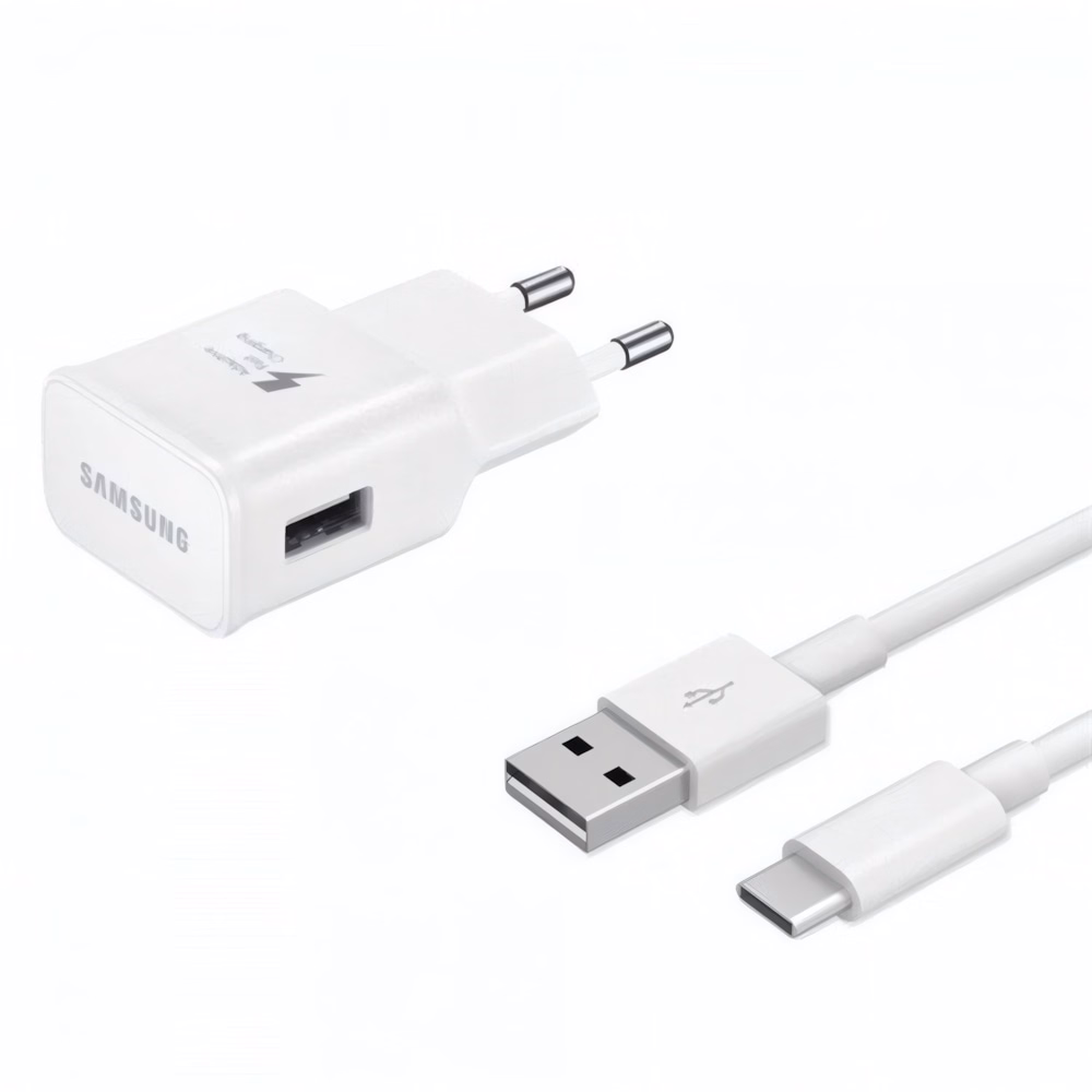 Hálózati adapter SAMSUNG EP-TA200EWE/EP-DR140 USB-A 15W QC + 0,8m Micro USB kábel fehér