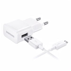 Hálózati adapter SAMSUNG EP-TA200EWE_MICROUSB USB-A 15W QC + 1,5m Micro USB kábel fehér