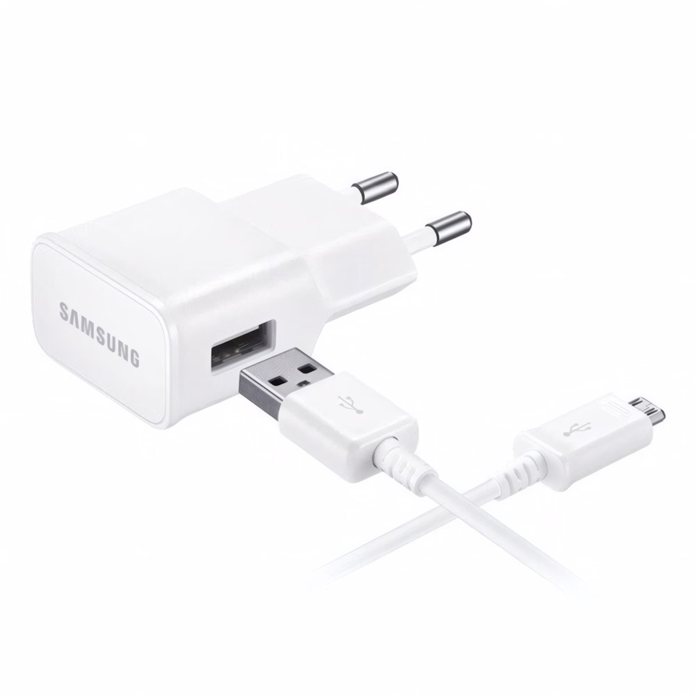 Hálózati adapter SAMSUNG EP-TA200EWE_MICROUSB USB-A 15W QC + 1,5m Micro USB kábel fehér