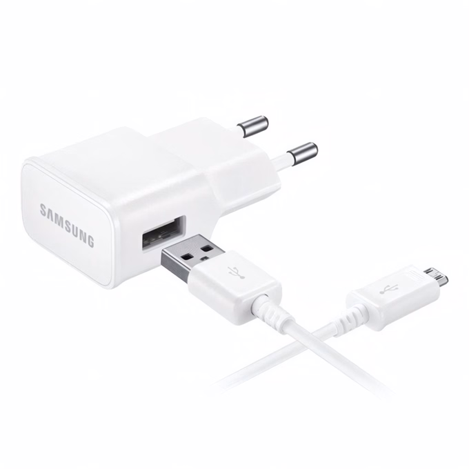 Hálózati adapter SAMSUNG EP-TA200EWE_MICROUSB USB-A 15W QC + 1,5m Micro USB kábel fehér
