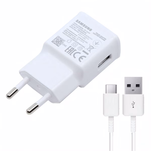 Hálózati adapter SAMSUNG EP-TA200EWE_TYPEC/EP-DG970BWE USB-A 15W QC + 1m USB-C kábel fehér