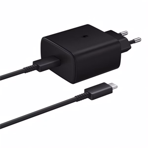 Hálózati adapter SAMSUNG EP-TA845EBE+EP-DW767JBE USB-C 45W PD QC + USB-C kábel fekete