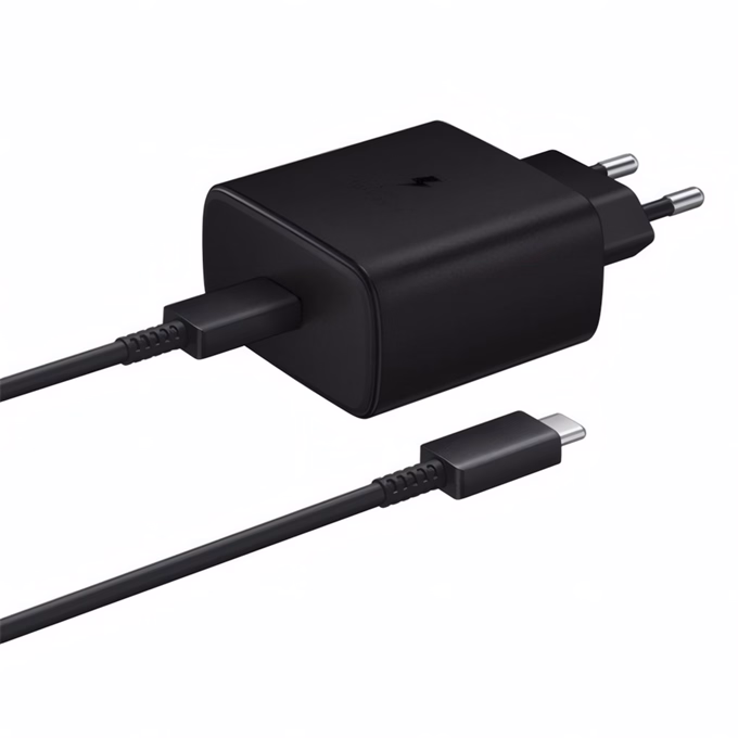 Hálózati adapter SAMSUNG EP-TA845EBE+EP-DW767JBE USB-C 45W PD QC + USB-C kábel fekete