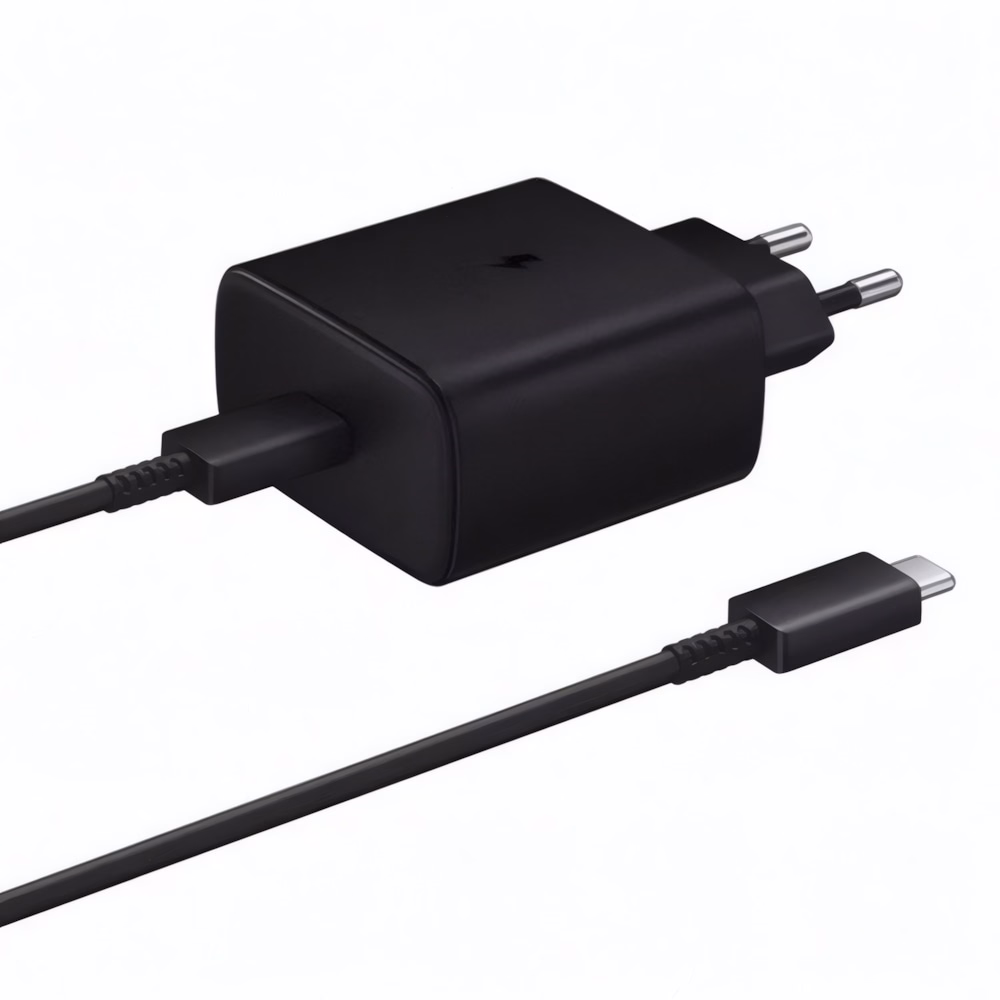 Hálózati adapter SAMSUNG EP-TA845XBEGWW USB-C 45W PD QC + 1m USB-C kábel fekete