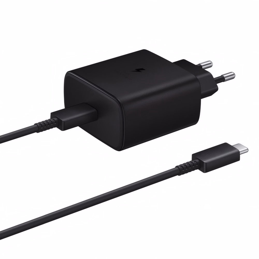 Hálózati adapter SAMSUNG EP-TA845XBEG USB-C 45W PD QC + 1m USB-C kábel fekete