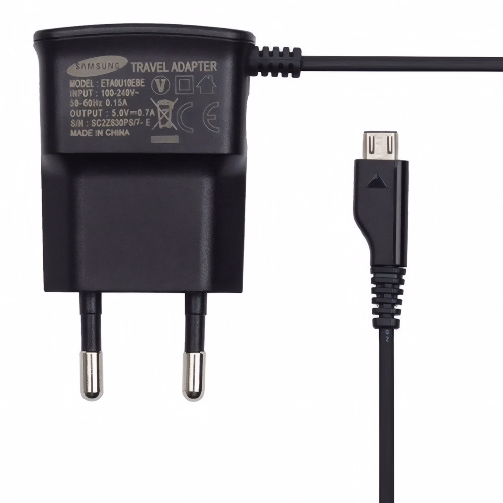 Hálózati adapter SAMSUNG ETA0U10EBE USB-A 3,5W + Micro USB kábel fekete