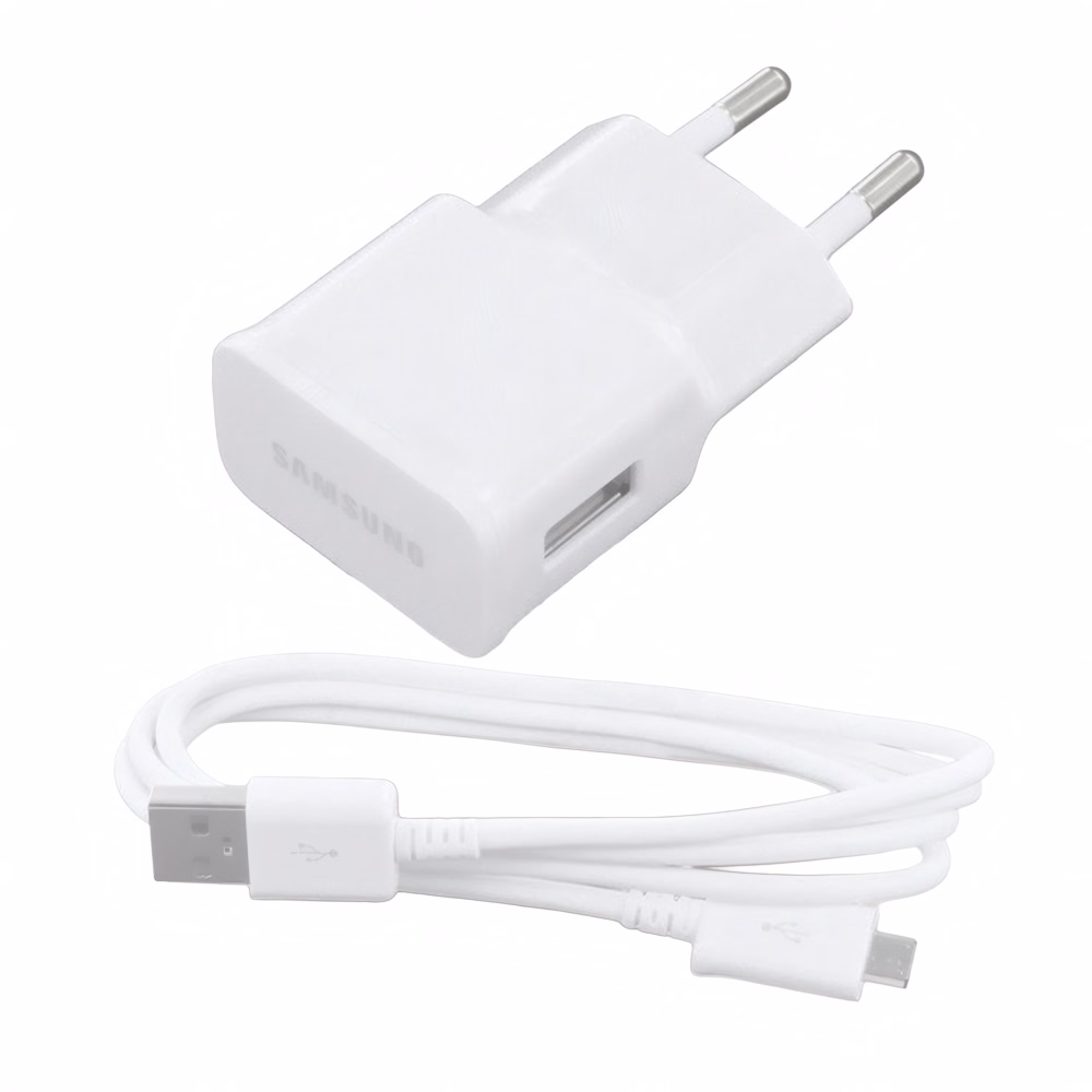 Hálózati adapter SAMSUNG ETA0U83EWE_ECB-DU4AWE USB-A 5W + Micro USB kábel fehér