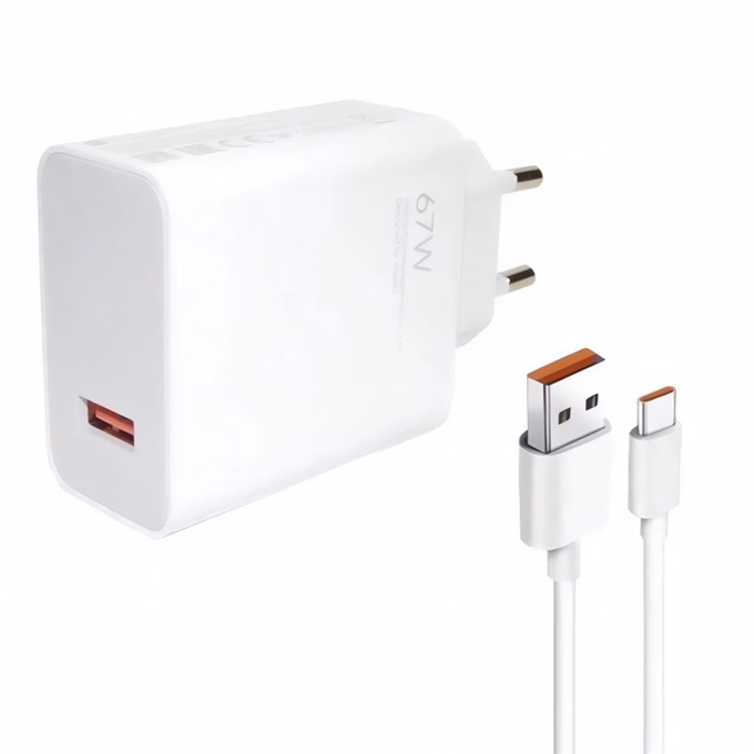Hálózati adapter XIAOMI BHR9465EU USB-A 67W QC + USB-C kábel fehér