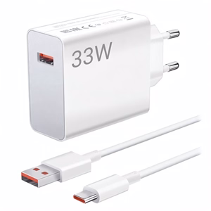 Hálózati adapter XIAOMI MDY-12-EA/BHR9956EU USB-A 33W PD QC + USB-C kábel fehér