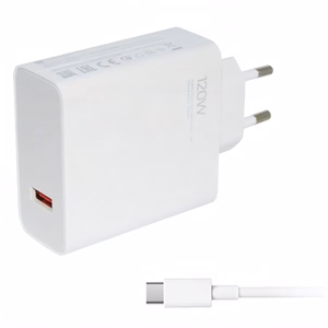 Hálózati adapter XIAOMI MDY-13-EE+TYPE-C USB-A 120W PD QC + USB-C kábel fehér