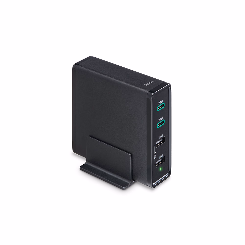 Hálózati töltő HAMA 2xUSB/2xUSB-C 60W fekete Hálózati töltő HAMA 2xUSB/2xUSB-C 60W fekete