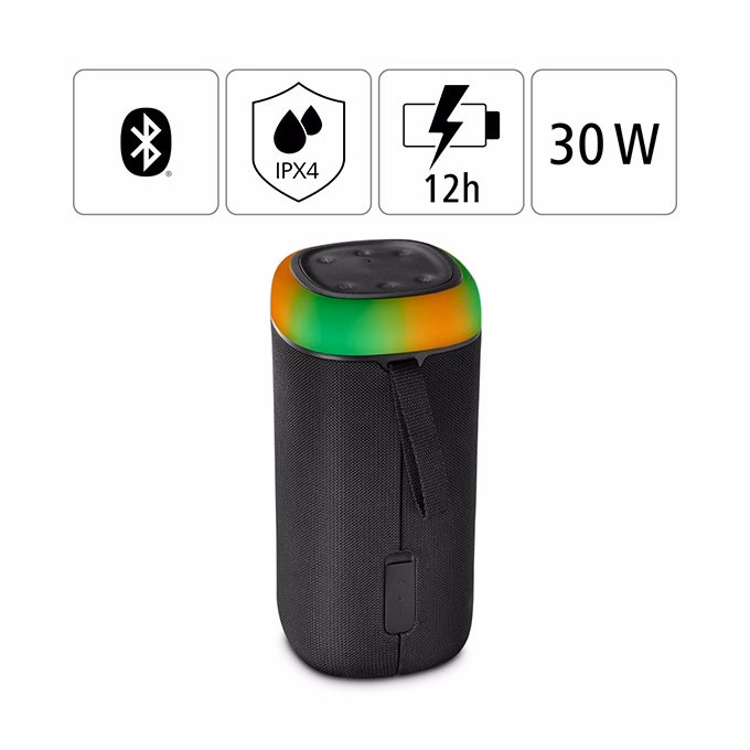 Hangszóró HAMA Shine 2.0 Bluetooth 30W RGB LED fekete