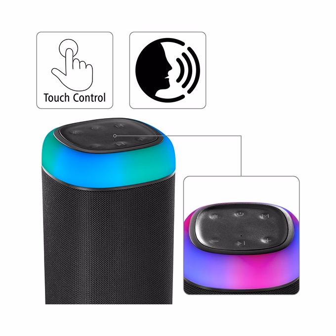 Hangszóró HAMA Shine 2.0 Bluetooth 30W RGB LED fekete