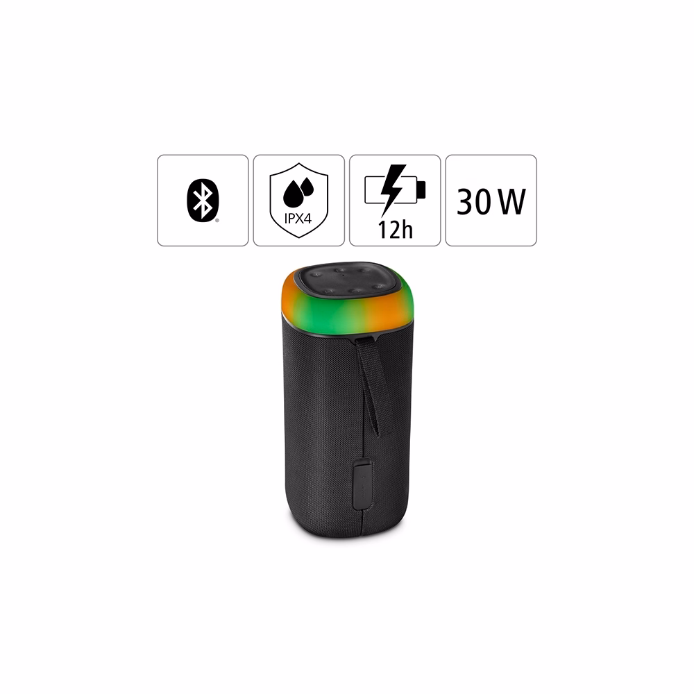 Hangszóró HAMA Shine 2.0 Bluetooth 30W RGB LED fekete